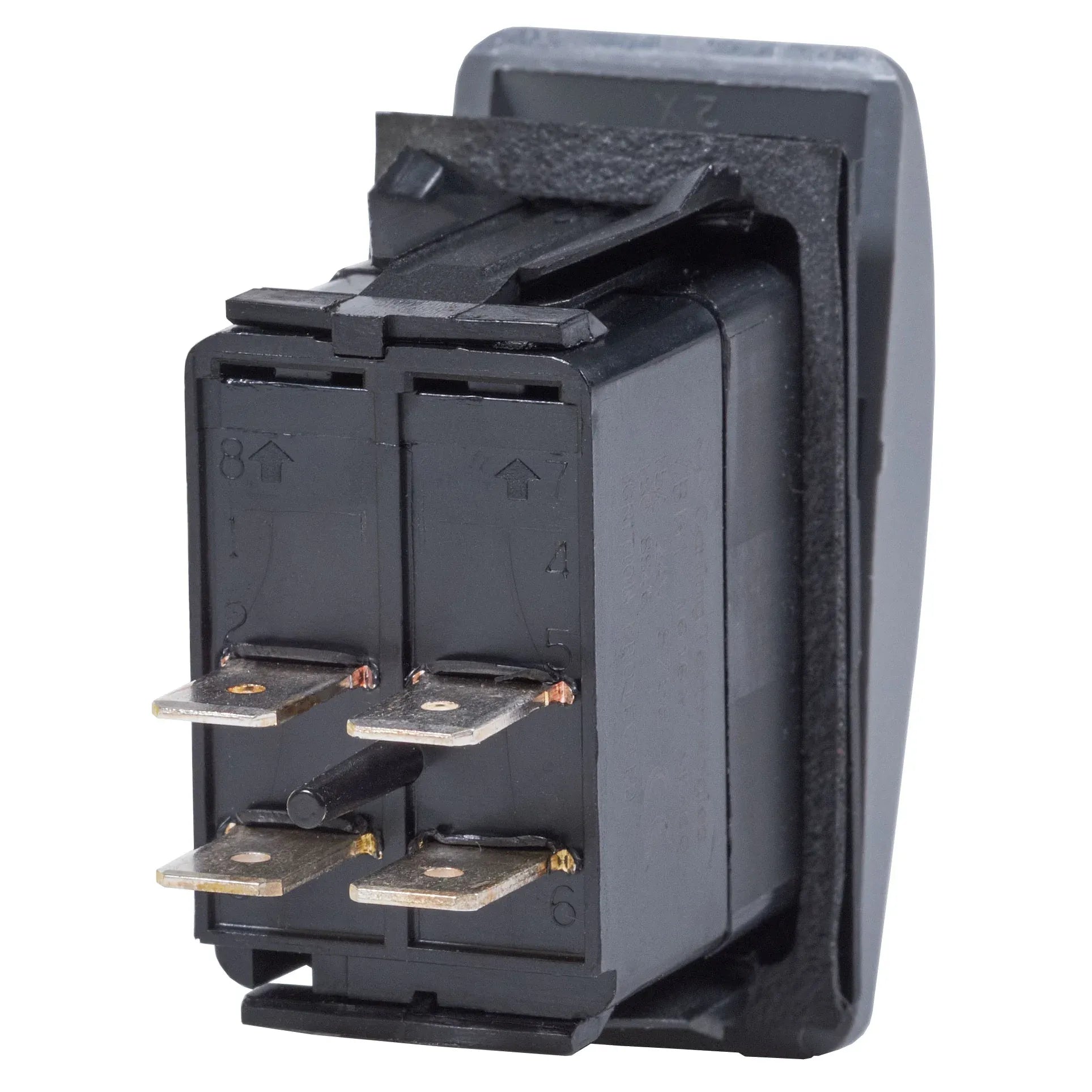 Blue Sea Systems Contura II Rocker Switch, Black Actuator, 20A @ 12V, 15A @ 24V — Quality Boat Parts