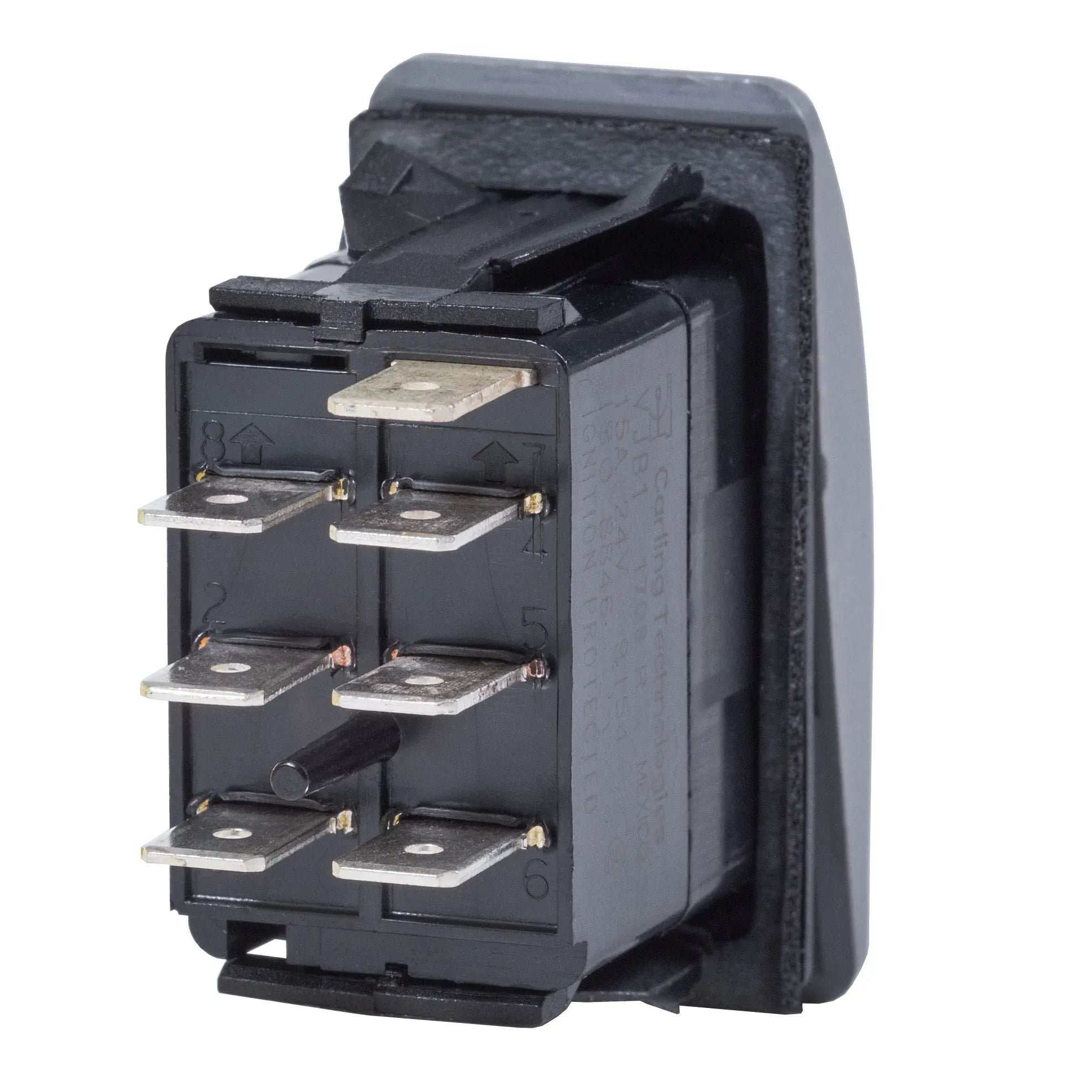 Blue Sea Systems Contura II Rocker Switch, Black Actuator, 20A @ 12V, 15A @ 24V — Quality Boat Parts