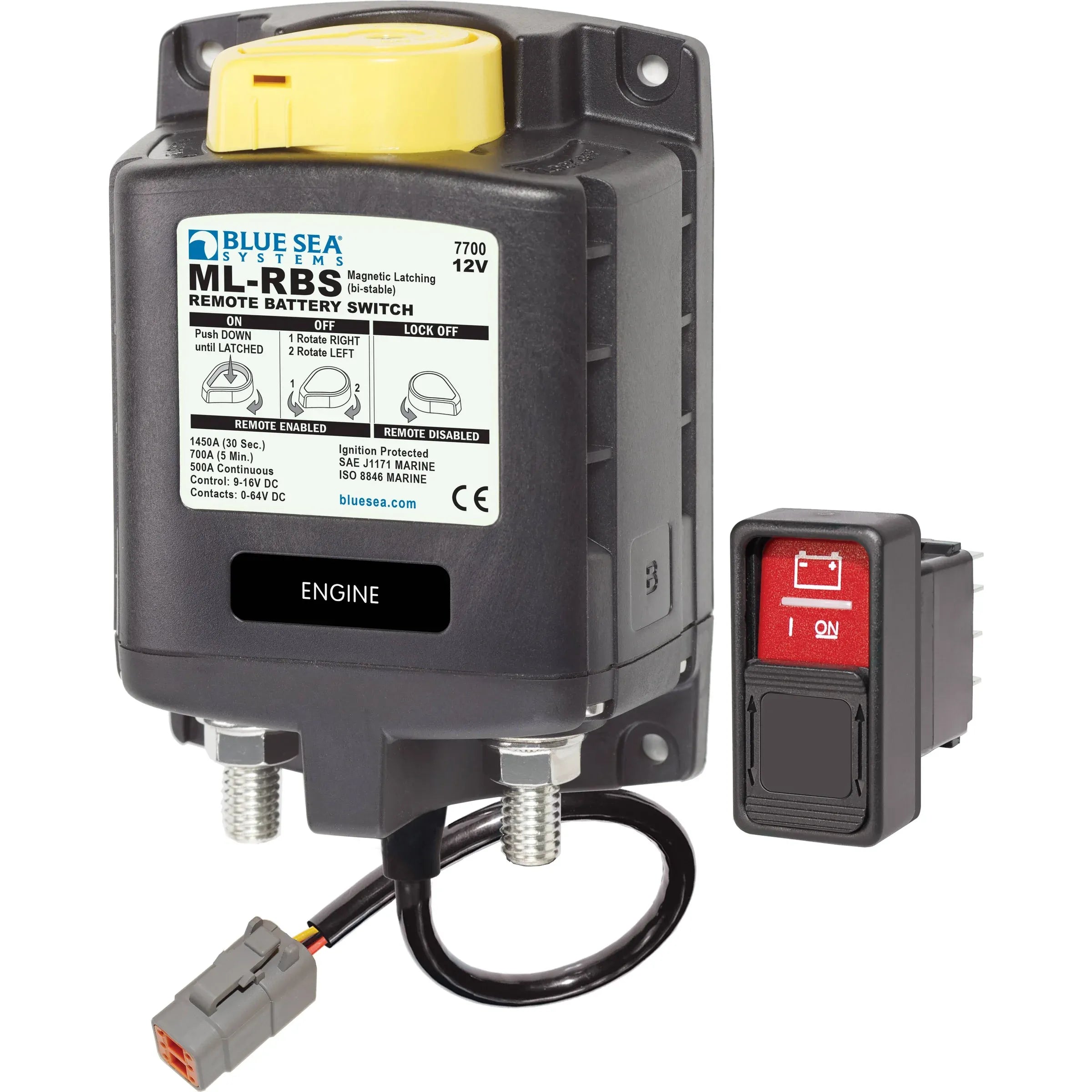 Blue Sea Systems ML-RBS Remote Battery Switch, 500A, Manual Control, Bi-Stable — Quality Boat Parts