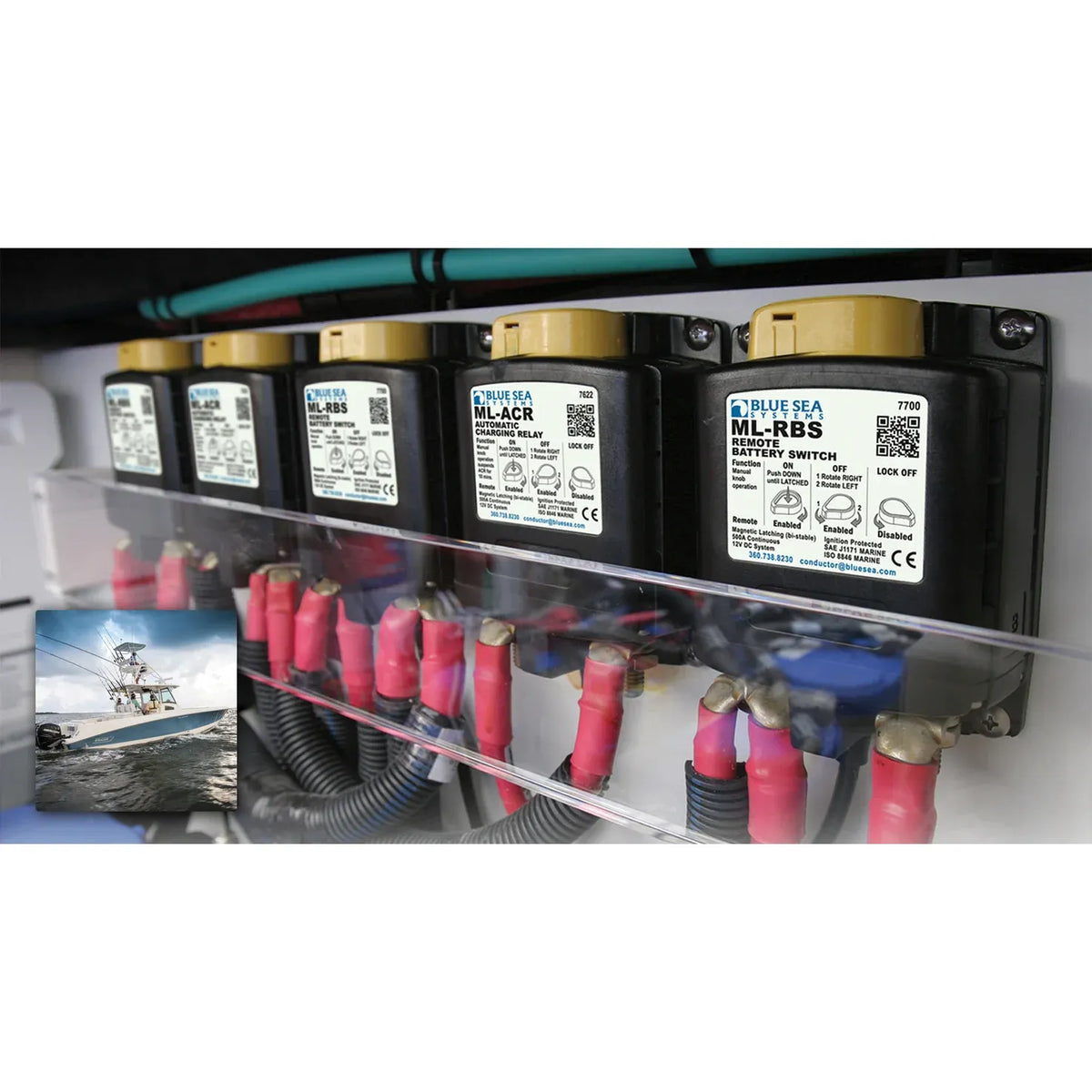 Blue Sea Systems ML-RBS Remote Battery Switch, 500A, Manual Control, Bi-Stable — Quality Boat Parts