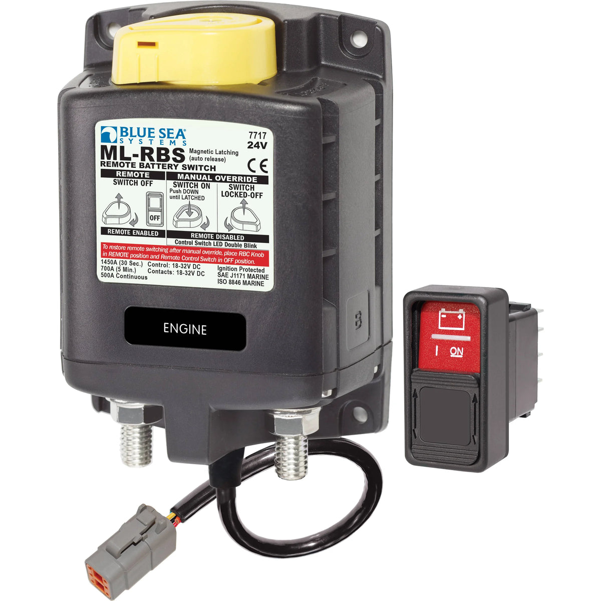 Blue Sea Systems ML-RBS Remote Battery Switch, 500A, Manual Control, Auto-Release — Quality Boat Parts