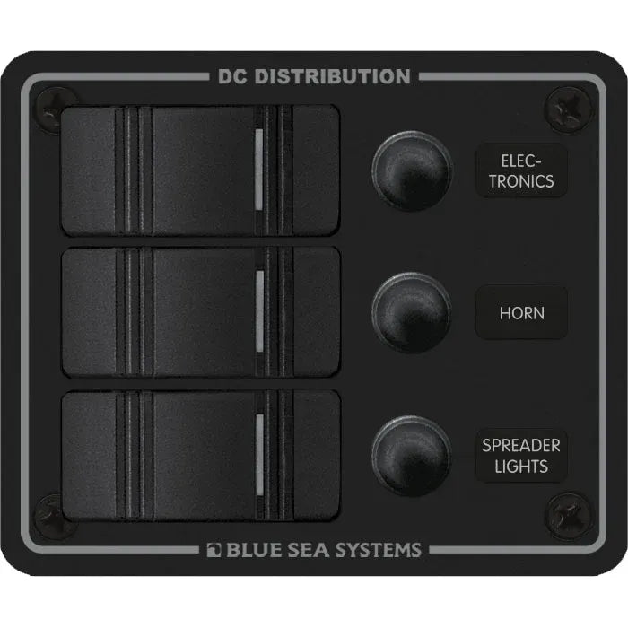 Blue Sea Systems Contura Water Resistant DC Circuit Breaker Panel, 12/24V, IP66 — Quality Boat Parts