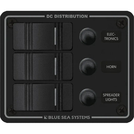 Blue Sea Systems Contura Water Resistant DC Circuit Breaker Panel, 12/24V, IP66 — Quality Boat Parts