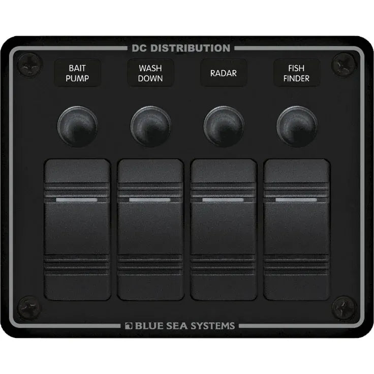 Blue Sea Systems Contura Water Resistant DC Circuit Breaker Panel, 12/24V, IP66 — Quality Boat Parts