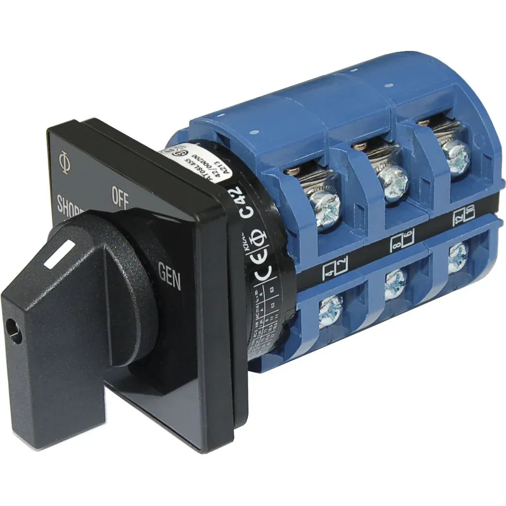 Blue Sea Systems AC Rotary Source Selector Switch, 240V AC, 65A, 3-Pole, Single Output — Quality Boat Parts