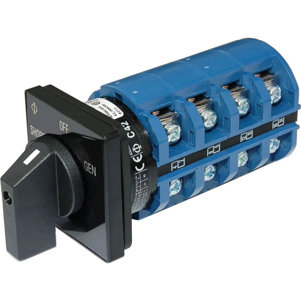 Blue Sea Systems AC Source Selector Rotary Switch, 4-Pole, 2 + OFF Positions, Dual Output, 600V AC Max — Quality Boat Parts