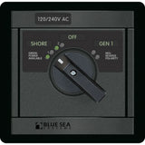 Blue Sea Systems 360 AC Source Selector Rotary Switch Panel, 120/240V AC, 2 Sources — Quality Boat Parts