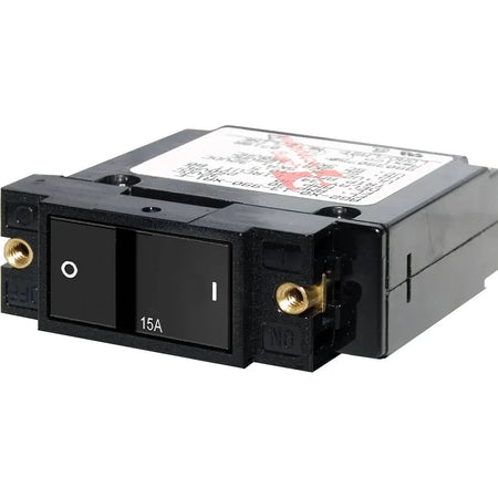 Blue Sea Systems A-Series Single Pole Flat Rocker Circuit Breaker, AC/DC, Magnetic Hydraulic, Trip-Free — Quality Boat Parts