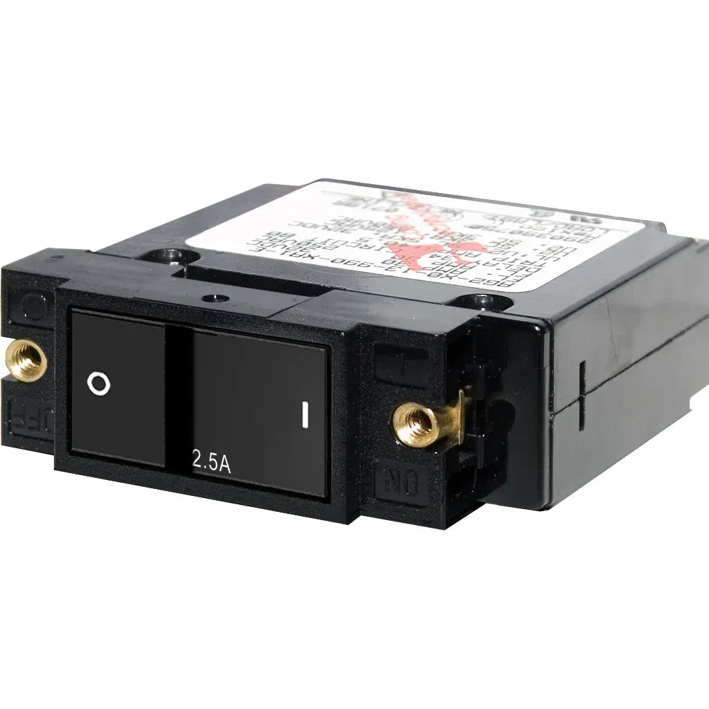Blue Sea Systems A-Series Single Pole Flat Rocker Circuit Breaker, AC/DC, Magnetic Hydraulic, Trip-Free — Quality Boat Parts