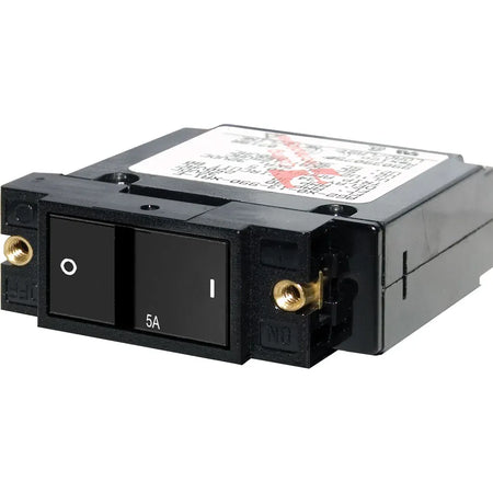 Blue Sea Systems A-Series Single Pole Flat Rocker Circuit Breaker, AC/DC, Magnetic Hydraulic, Trip-Free — Quality Boat Parts