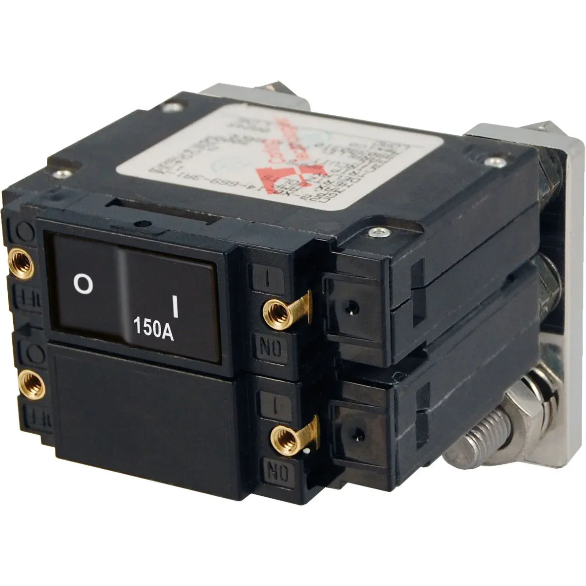 Blue Sea Systems C-Series Flat Rocker Circuit Breaker, Double Pole, 48V DC, Magnetic Hydraulic, Trip-Free — Quality Boat Parts