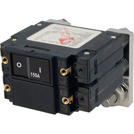Blue Sea Systems C-Series Flat Rocker Circuit Breaker, Double Pole, 48V DC, Magnetic Hydraulic, Trip-Free — Quality Boat Parts