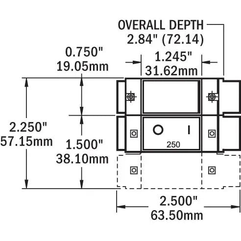 Blue Sea Systems C-Series Flat Rocker Circuit Breaker, Double Pole, 48V DC, Magnetic Hydraulic, Trip-Free — Quality Boat Parts
