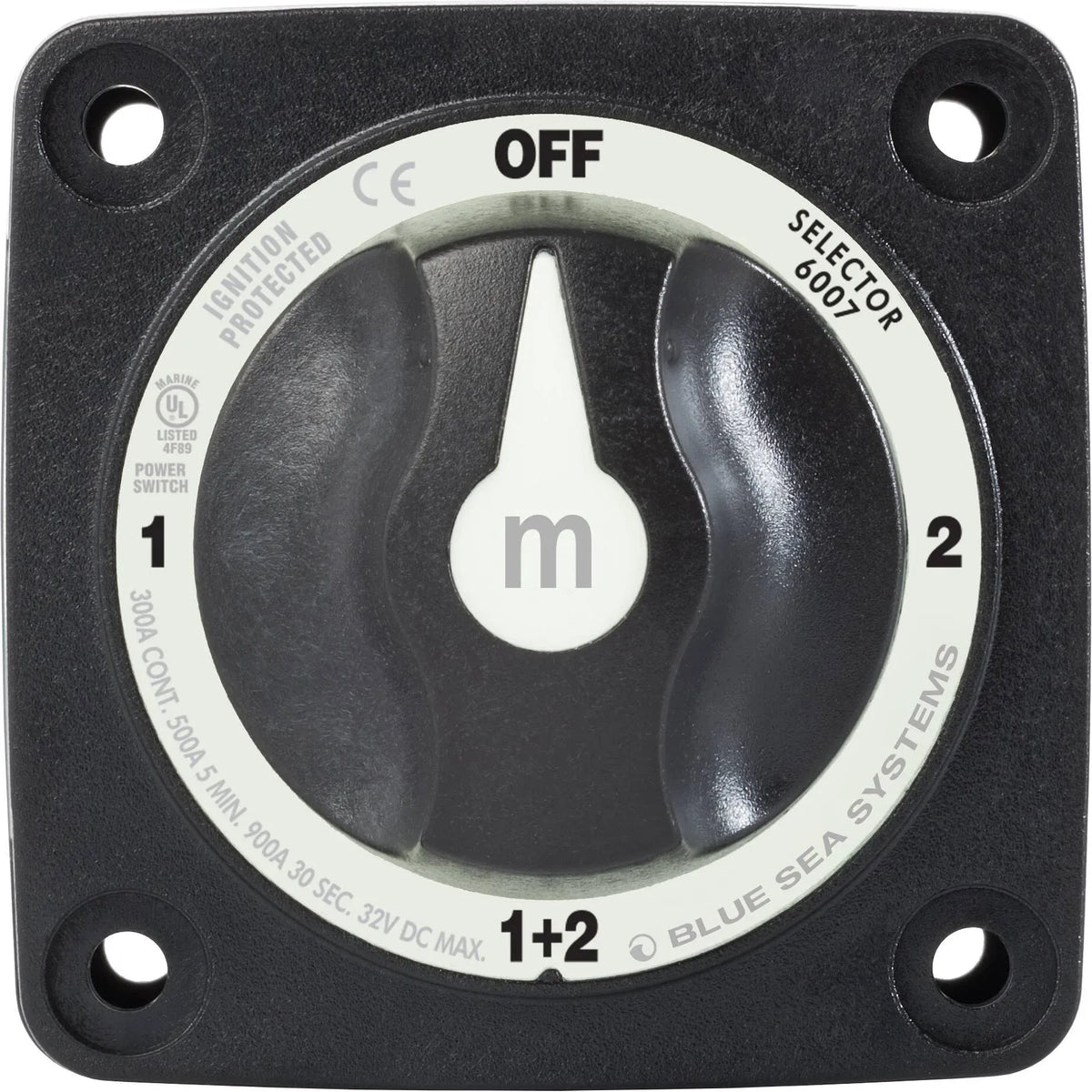 Blue Sea Systems m-Series Mini Selector Battery Switch, 4 Position, Battery Combine, 300A, 32V DC, IP66 — Quality Boat Parts