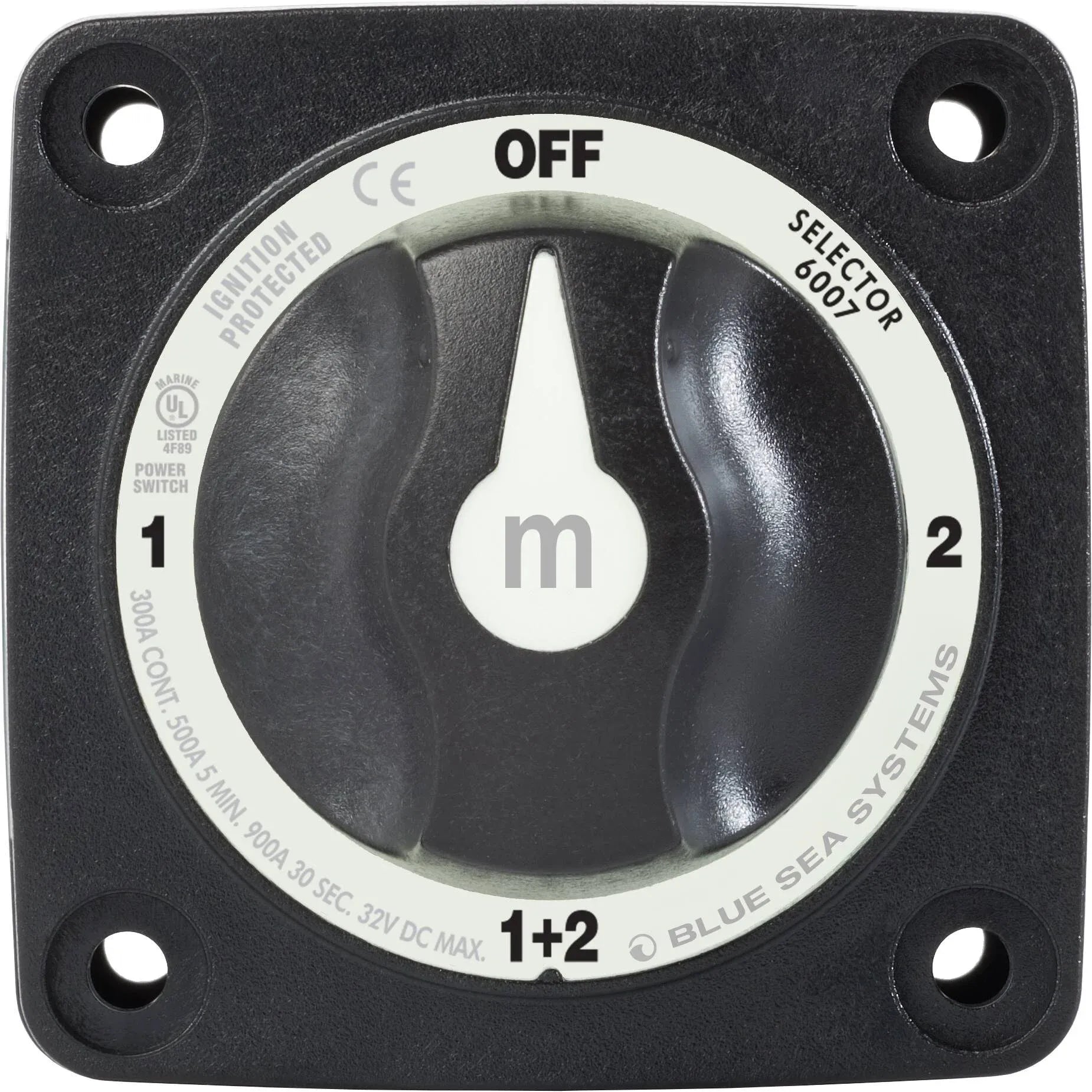 Blue Sea Systems m-Series Mini Selector Battery Switch, 4 Position, Battery Combine, 300A, 32V DC, IP66 — Quality Boat Parts