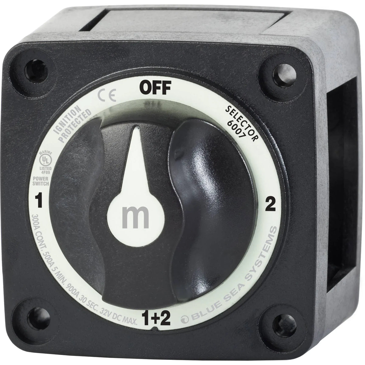 Blue Sea Systems m-Series Mini Selector Battery Switch, 4 Position, Battery Combine, 300A, 32V DC, IP66 — Quality Boat Parts