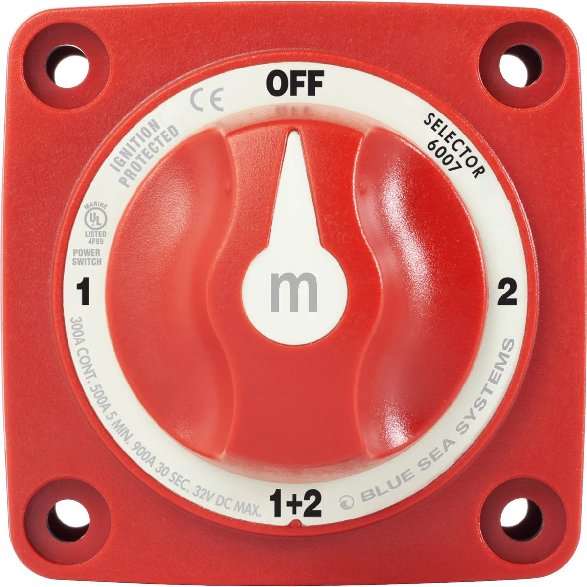Blue Sea Systems m-Series Mini Selector Battery Switch, 4 Position, Battery Combine, 300A, 32V DC, IP66 — Quality Boat Parts