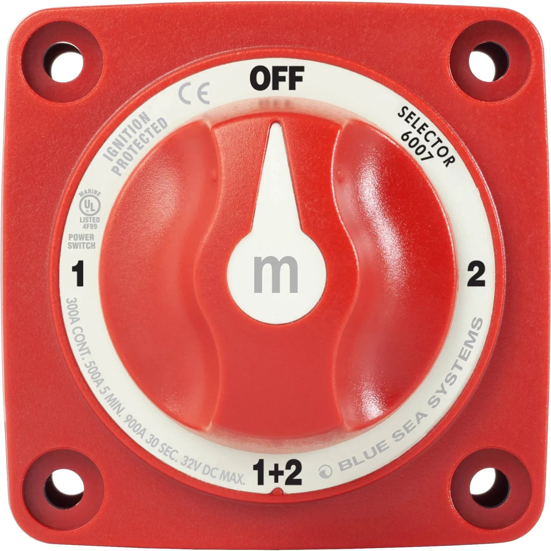 Blue Sea Systems m-Series Mini Selector Battery Switch, 4 Position, Battery Combine, 300A, 32V DC, IP66 — Quality Boat Parts