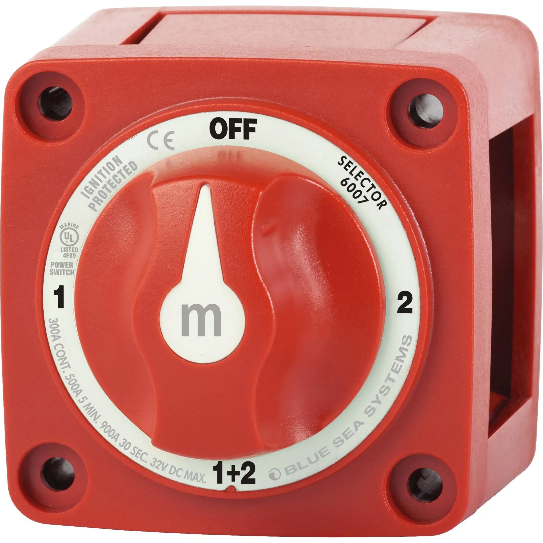 Blue Sea Systems m-Series Mini Selector Battery Switch, 4 Position, Battery Combine, 300A, 32V DC, IP66 — Quality Boat Parts