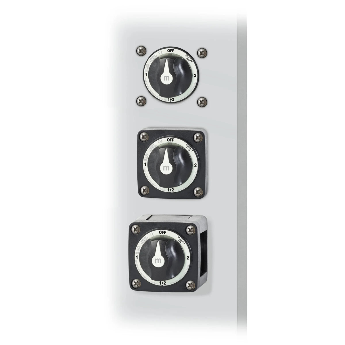 Blue Sea Systems m-Series Mini Selector Battery Switch, 4 Position, Battery Combine, 300A, 32V DC, IP66 — Quality Boat Parts