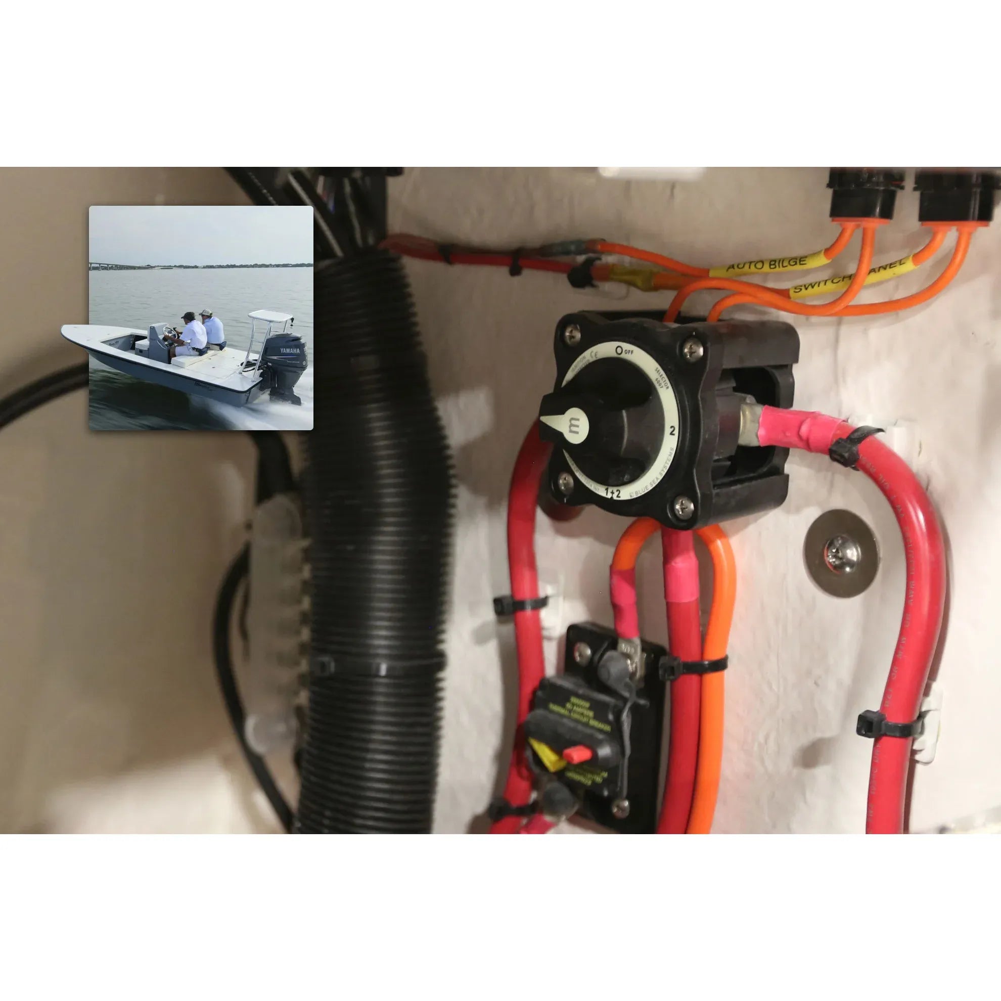 Blue Sea Systems m-Series Mini Selector Battery Switch, 4 Position, Battery Combine, 300A, 32V DC, IP66 — Quality Boat Parts