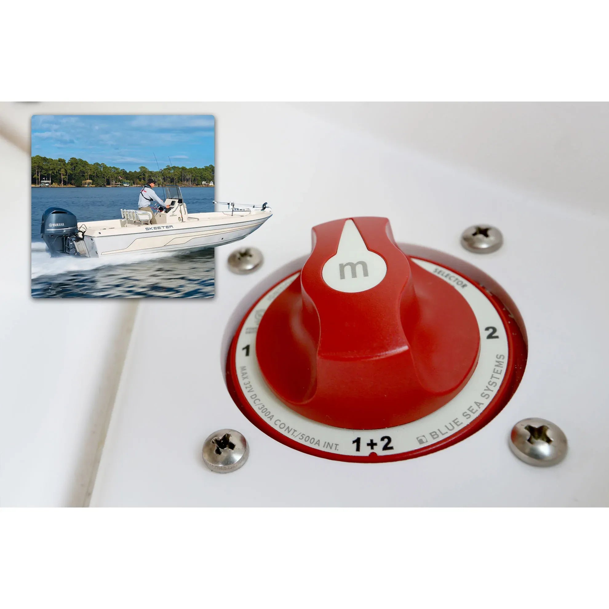Blue Sea Systems m-Series Mini Selector Battery Switch, 4 Position, Battery Combine, 300A, 32V DC, IP66 — Quality Boat Parts