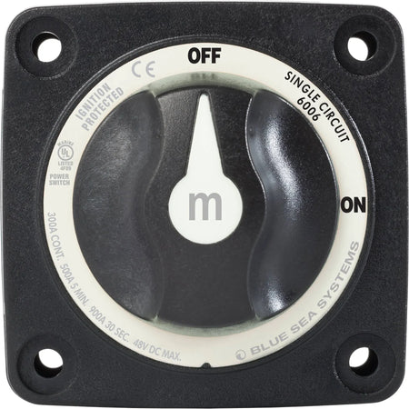 Blue Sea Systems m-Series Mini Single Circuit ON-OFF Battery Switch with Knob, 48V DC, 300A — Quality Boat Parts