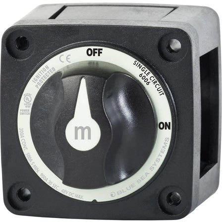 Blue Sea Systems m-Series Mini Single Circuit ON-OFF Battery Switch with Knob, 48V DC, 300A — Quality Boat Parts
