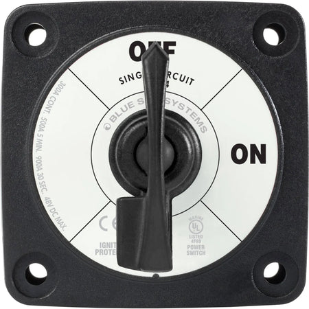 Blue Sea Systems m-Series Single Circuit ON-OFF Battery Switch, Locking Key, 48V DC, 300A Continuous, IP66, 3/8 in Studs — Quality Boat Parts