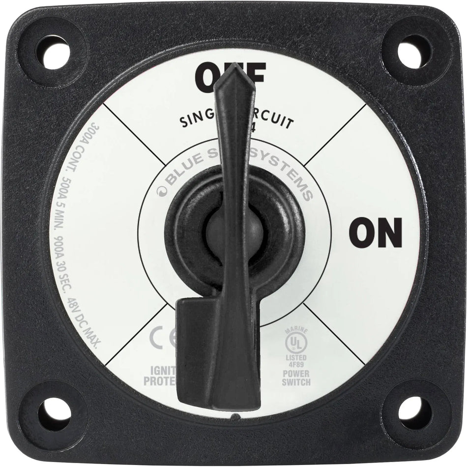 Blue Sea Systems m-Series Single Circuit ON-OFF Battery Switch, Locking Key, 48V DC, 300A Continuous, IP66, 3/8 in Studs — Quality Boat Parts