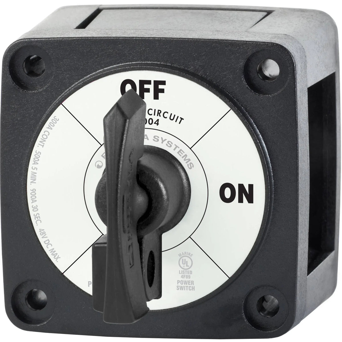Blue Sea Systems m-Series Single Circuit ON-OFF Battery Switch, Locking Key, 48V DC, 300A Continuous, IP66, 3/8 in Studs — Quality Boat Parts
