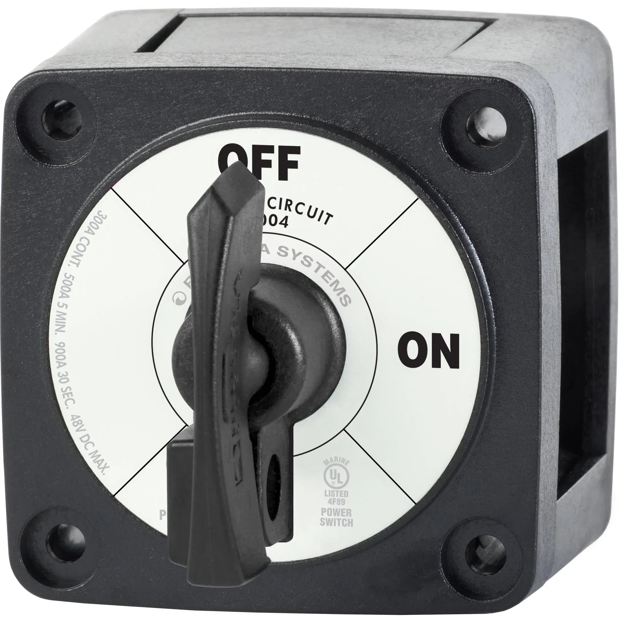 Blue Sea Systems m-Series Single Circuit ON-OFF Battery Switch, Locking Key, 48V DC, 300A Continuous, IP66, 3/8 in Studs — Quality Boat Parts