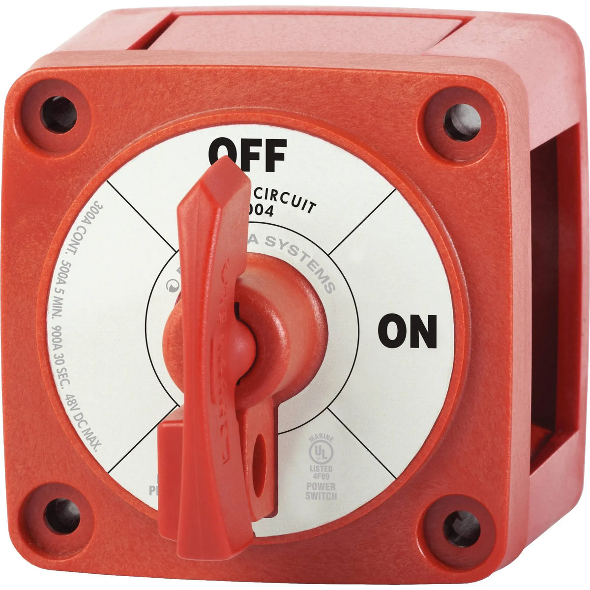 Blue Sea Systems m-Series Single Circuit ON-OFF Battery Switch, Locking Key, 48V DC, 300A Continuous, IP66, 3/8 in Studs — Quality Boat Parts