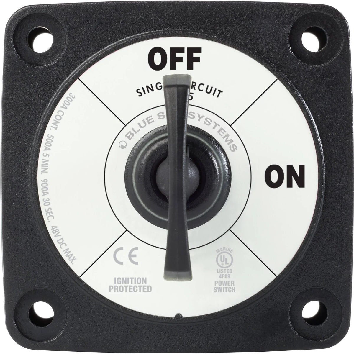 Blue Sea Systems m-Series Mini Battery Switch with Key, Single Circuit ON-OFF, 48V DC, 300A Continuous — Quality Boat Parts
