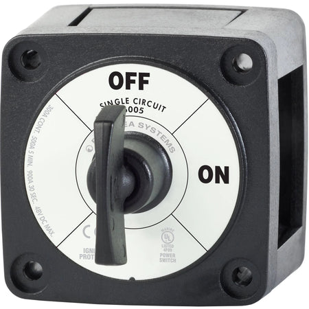 Blue Sea Systems m-Series Mini Battery Switch with Key, Single Circuit ON-OFF, 48V DC, 300A Continuous — Quality Boat Parts