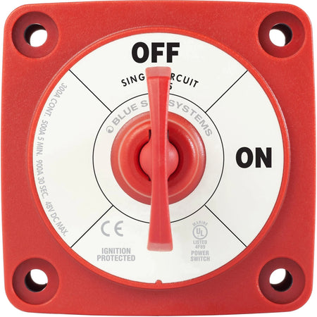 Blue Sea Systems m-Series Mini Battery Switch with Key, Single Circuit ON-OFF, 48V DC, 300A Continuous — Quality Boat Parts