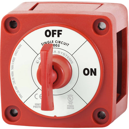 Blue Sea Systems m-Series Mini Battery Switch with Key, Single Circuit ON-OFF, 48V DC, 300A Continuous — Quality Boat Parts