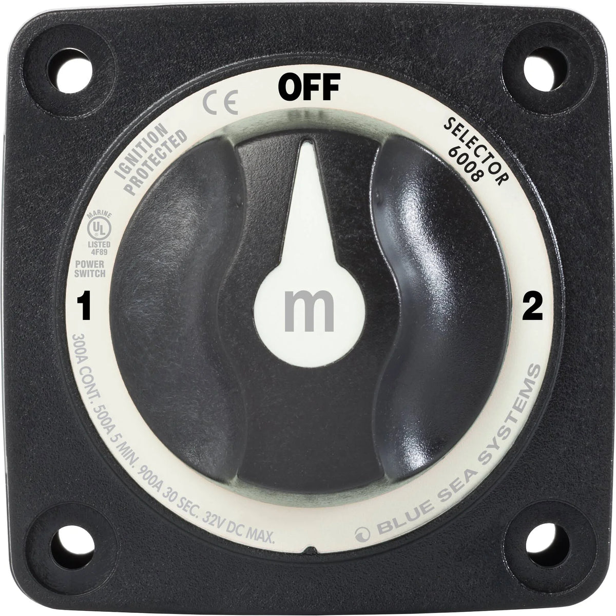 Blue Sea Systems m-Series Selector 3 Position Battery Switch, 32V DC, 300A, IP66 — Quality Boat Parts