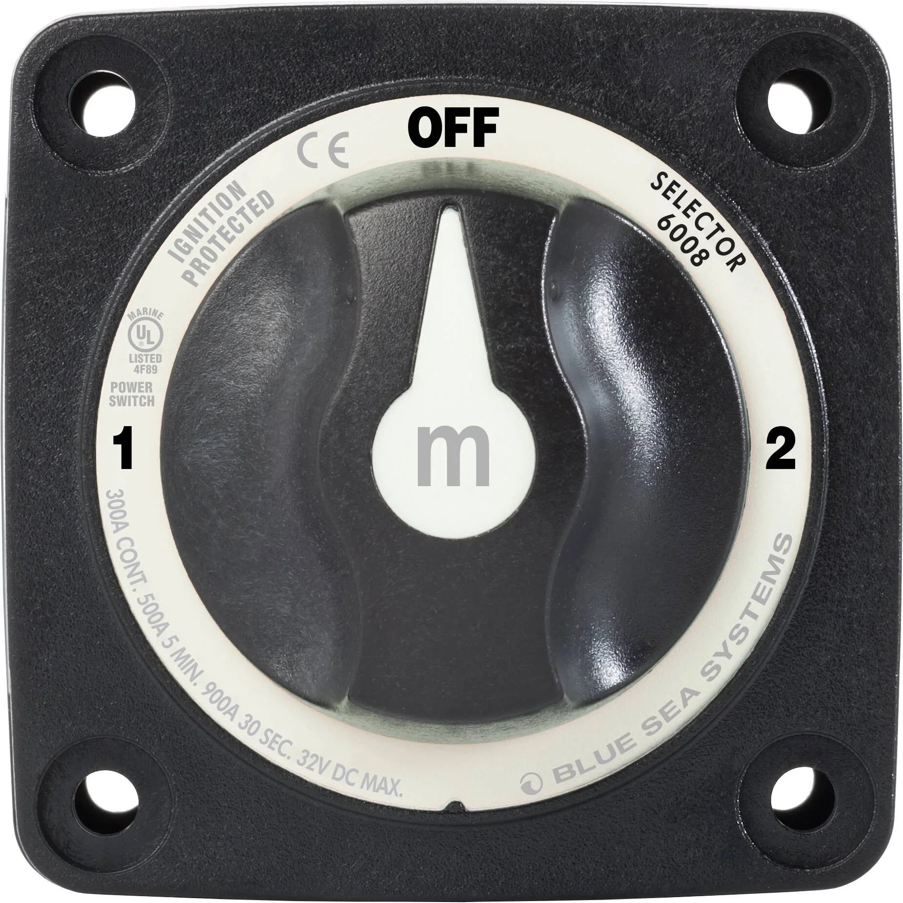 Blue Sea Systems m-Series Selector 3 Position Battery Switch, 32V DC, 300A, IP66 — Quality Boat Parts