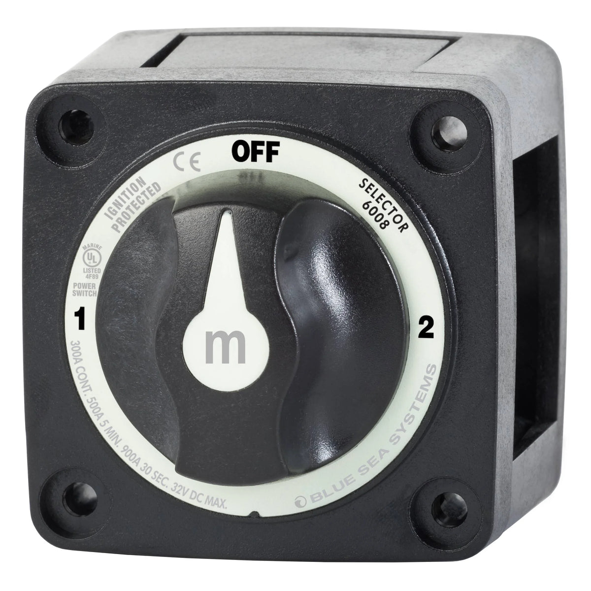 Blue Sea Systems m-Series Selector 3 Position Battery Switch, 32V DC, 300A, IP66 — Quality Boat Parts