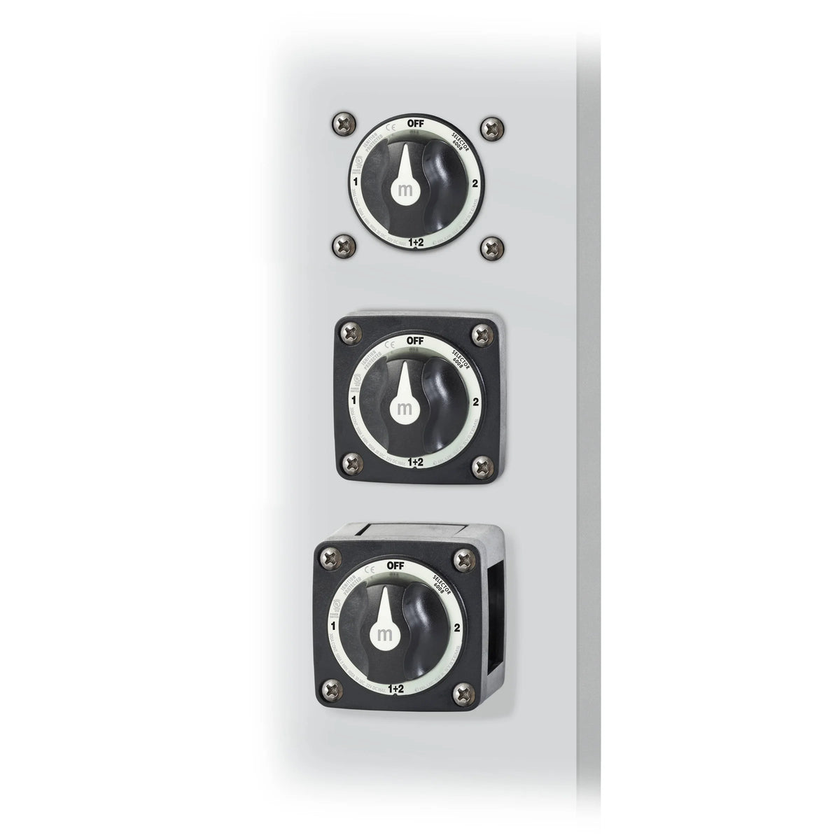 Blue Sea Systems m-Series Selector 3 Position Battery Switch, 32V DC, 300A, IP66 — Quality Boat Parts