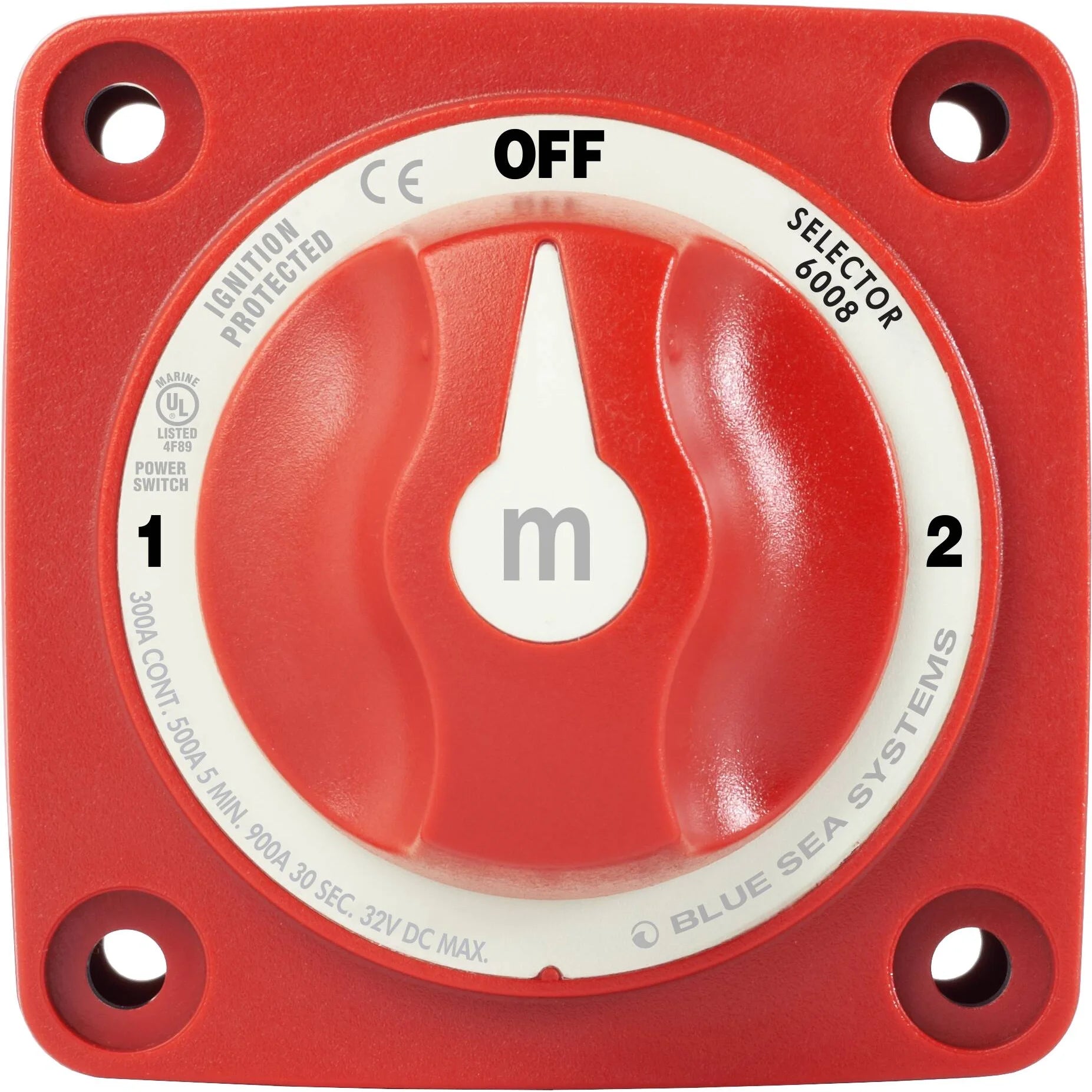 Blue Sea Systems m-Series Selector 3 Position Battery Switch, 32V DC, 300A, IP66 — Quality Boat Parts