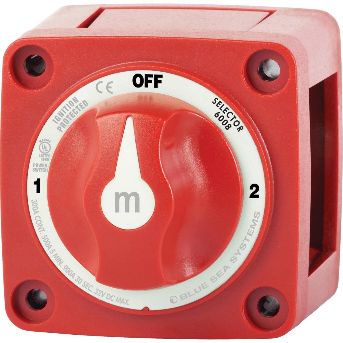 Blue Sea Systems m-Series Selector 3 Position Battery Switch, 32V DC, 300A, IP66 — Quality Boat Parts