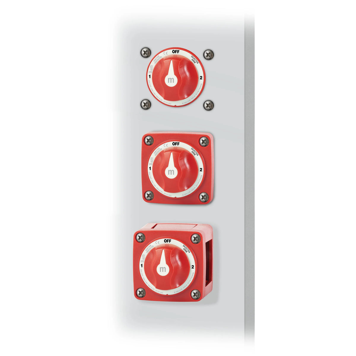 Blue Sea Systems m-Series Selector 3 Position Battery Switch, 32V DC, 300A, IP66 — Quality Boat Parts