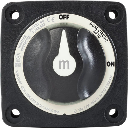 Blue Sea Systems m-Series Mini Dual Circuit Battery Switch, 32V DC, 300A — Quality Boat Parts
