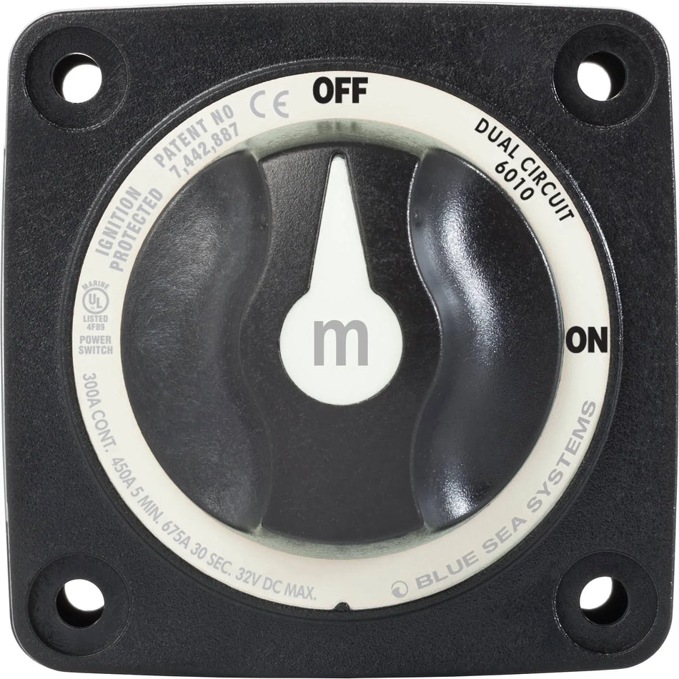 Blue Sea Systems m-Series Mini Dual Circuit Battery Switch, 32V DC, 300A — Quality Boat Parts