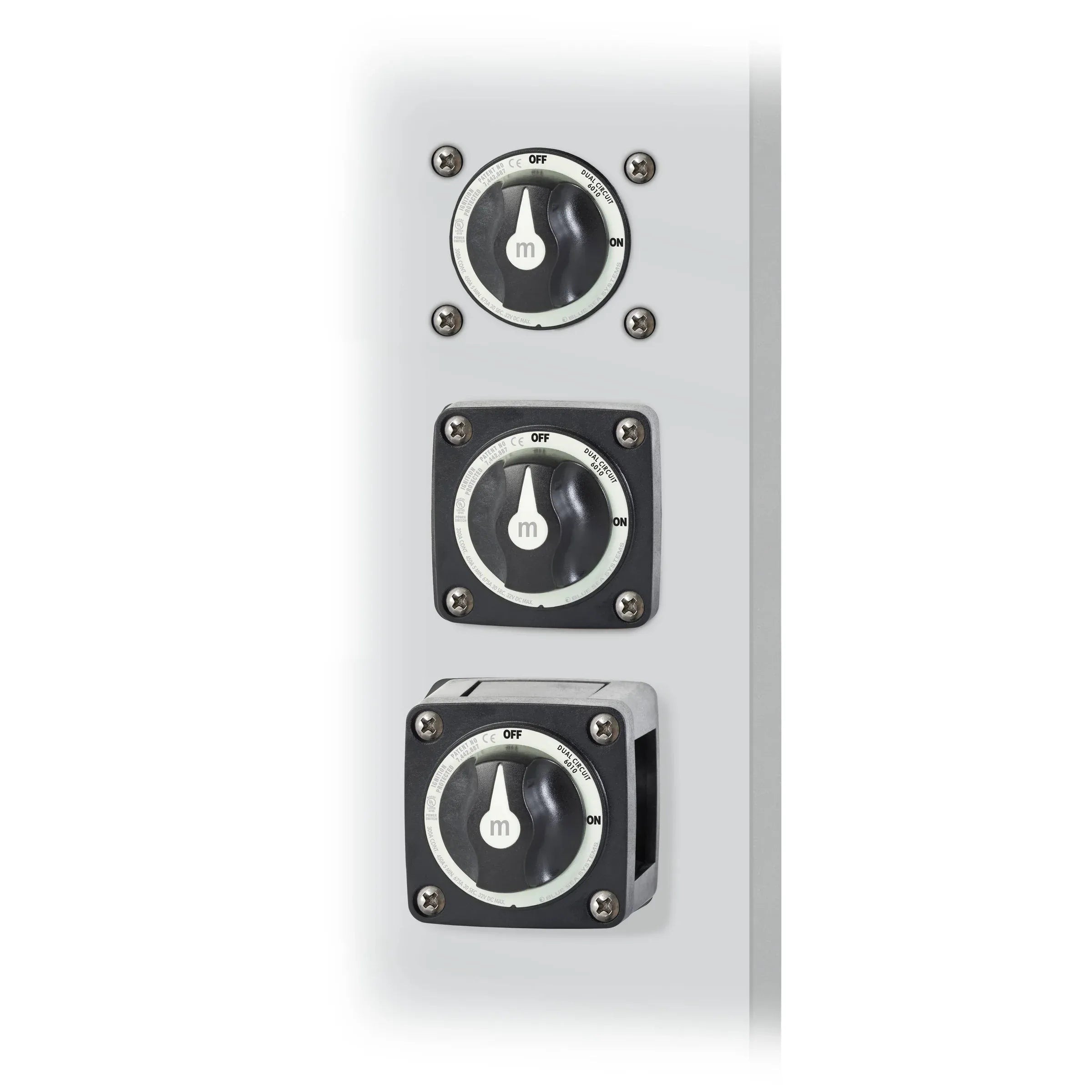 Blue Sea Systems m-Series Mini Dual Circuit Battery Switch, 32V DC, 300A — Quality Boat Parts
