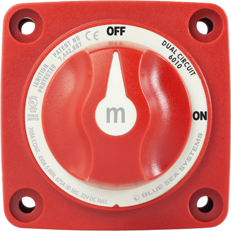 Blue Sea Systems m-Series Mini Dual Circuit Battery Switch, 32V DC, 300A — Quality Boat Parts