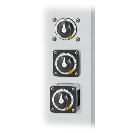 Blue Sea Systems m-Series Mini Dual Circuit Plus Battery Switch, 32V DC, 300A, 3 Position — Quality Boat Parts