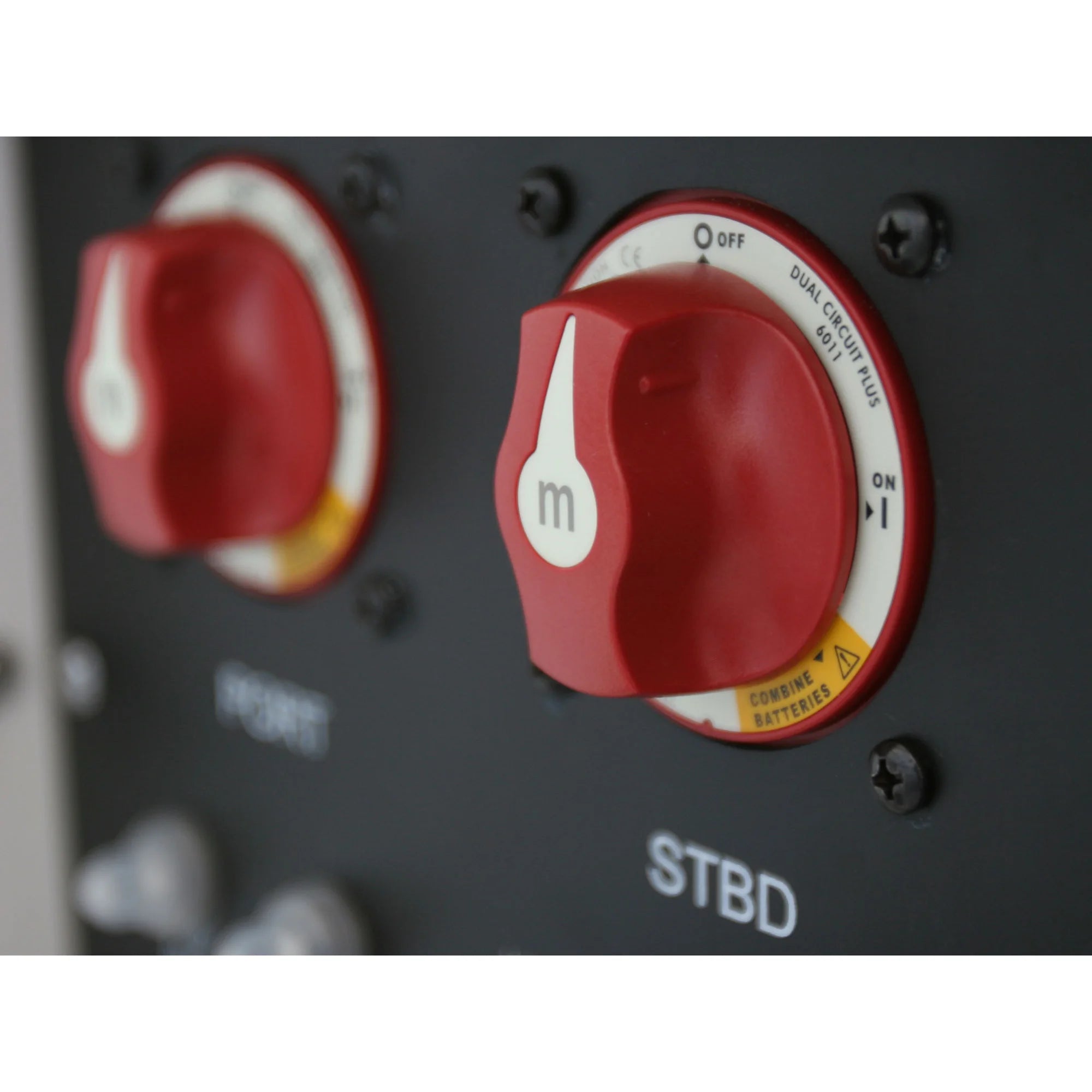 Blue Sea Systems m-Series Mini Dual Circuit Plus Battery Switch, 32V DC, 300A, 3 Position — Quality Boat Parts